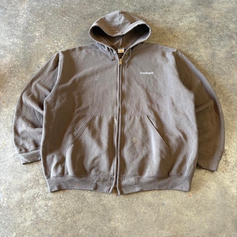 2000s carhartt mocha zip up hoodie